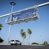 A welcoming sign at Palm Beach International Airport, as it is renamed as "President Donald J. Trump International Airport," in West Palm Beach, Florida, U.S., July 9, 2026.