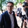 Labour MP and challenger for Leader of the Labour party, Andy Burnham, arrives at Millbank studios in Westminster, central London, on July 2, 2026.
