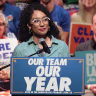 Congressional candidate Darializa Avila Chevalier speaks during a Get Out the Vote (GOTV) rally at King's Theater on June 18, 2026 in New York City.