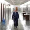 US Senator Lindsey Graham (R-S.C.) walks through the Dirksen Senate Office Building before Judiciary Committee hearing at the U.S. Capitol in Washington, US, April 27, 2022.
