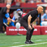 Hossam Hassan, Head Coach of Egypt reacts during the FIFA World Cup 2026 Group G match between New Zealand and Egypt at BC Place Vancouver on June 21, 2026 in Vancouver, British Columbia. 