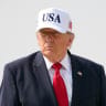 US President Donald Trump walks to board Air Force One as he departs Bismarck Municipal Airport on July 01, 2026 in Bismarck, North Dakota. Trump traveled to North Dakota to attend the Theodore Roosevelt Presidential Library dedication. 