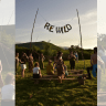 A banner flies at Rewild Festival, Ireland, July 10, 2026.