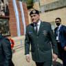Chief of the General Staff of the Israel Defense Forces, Eyal Zamir, arrives to attend a wreath laying ceremony at Warsaw Ghetto Square at Yad Vashem on April 14, 2026 in Jerusalem, Israel.