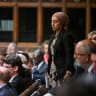 Member of Parliament Abtisam Mohamed looks on on the day Britain's Prime Minister Keir Starmer delivers a ministerial statement on Hamas' October 7 attack anniversary and the Middle East at the House of Commons, in London, Britain, October 7, 2024. 