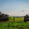 Israeli soldiers at a staging area near the Israeli border with Syria in northern Israel, February 28, 2026.
