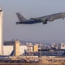 A U.S. Air Force aircraft takes off at the Ben Gurion International Airport, outside of Tel Aviv, May 24, 2026.