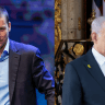 Dovi Frances (L), Prime Minister Benjamin Netanyahu.