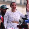 Rep. Alexandria Ocasio-Cortez is seen at the 69th annual National Puerto Rican Day Parade on June 14, 2026, in New York City.