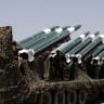 Missiles are displayed during a military parade held by the Houthis, who are armed primarily by the IRGC.