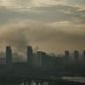 Smoke rises over Kyiv following a Russian ballistic missile strike on the Ukrainian capital on July 11, 2026 in Kyiv, Ukraine.