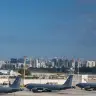 Varios aviones de reabastecimiento en vuelo Boeing KC-135 Stratotanker de la Fuerza Aérea de EE. UU. están estacionados en el Aeropuerto Internacional Ben Gurión, cerca de Tel Aviv, el 25 de febrero de 2026.