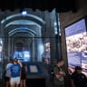 Visitors view the Lincoln Memorial Undercroft during the grand opening on June 25, 2026 in Washington, DC. 