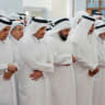 Mourners attend the funeral of former Qatari Emir Sheikh Hamad bin Khalifa Al Thani at Imam Muhammad ibn Abd al-Wahhab Mosque in Doha, Qatar, July 12, 2026. 