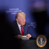 US President Donald Trump speaks at the Pennsylvania Defense and Innovation Summit at the United States Army War College in Carlisle, Pennsylvania, US, July 15, 2026. 