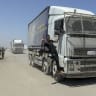 Humanitarian aid enters Gaza through the Rafah border crossing, in Khan Yunis in the southern Gaza Strip, on June 10, 2026.