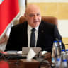 Lebanese President Joseph Aoun attends a cabinet session to discuss the army's plan to disarm Hezbollah, at the Presidential Palace in Baabda, Lebanon.