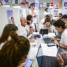 Yaya Fink, candidate in The Democrats party primaries, is seen at his campaign headquarters on the day of the party’s primary election in Tel Aviv, Israel, July 20, 2026.