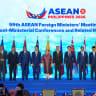 ASEAN Secretary-General Kao Kim Hourn, other South Asian Foreign Ministers during the opening ceremony of the ASEAN Foreign Ministers' Meeting at the Philippine International Convention Center in Pasay city, Philippines, July 21, 2026.