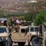 Lebanese army troops deploy at the entrance of the town of Zawtar al-Gharbiyeh, after Israeli forces withdrew from the area, Lebanon, July 21, 2026