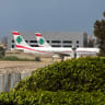 Middle East Airlines aircraft sit on the tarmac at Beirut's Rafik Hariri airport on April 10, 2026.