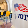 People vote at a polling location at the Metro Headquarters Building during California's state primary election in Los Angeles, California, on June 2, 2026. 
