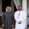 Sheikh Mohamed bin Zayed Al Nahyan, President of the United Arab Emirates, stands for a photograph with Prince Mohammed bin Salman bin Abdulaziz Al Saud, Crown Prince and Prime Minister of Saudi Arabia, in Riyadh, Saudi Arabia, September 3, 2025; illustrative.