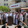 Gazan clan leaders give a press conference discussing Hamas's decision to transfer administrative control of the Gaza Strip to the National Committee for the Management of Gaza, al-Aqsa Martyrs' Hospital, Deir al-Balah, July 6, 2026.