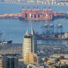 View of the Port of Haifa and the surrounding area in the northern Israeli city of Haifa, July 6, 2026. 