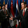US Secretary of State Marco Rubio speaks to the press on the sidelines of the Association of Southeast Asian Nations (ASEAN) Foreign Ministers Meeting in Pasay, Metro Manila on July 23, 2026.