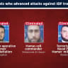 IDF infographic which includes the names and faces of the three Hamas operatives killed in IDF strikes in Gaza on June 21, 2026.