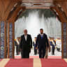 Iraqi Prime Minister Ali al-Zaidi and Iranian President Masoud Pezeshkian attend a welcoming ceremony in Tehran, Iran July 23, 2026.