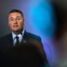 Britain's Defence Secretary Wes Streeting speaks at Farnborough International Airshow on July 22, 2026 in Farnborough, United Kingdom.
