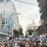 The AMIA building, the Argentinian and Israeli flags woven with names of all the victims of the 1994 bombing.