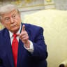 US President Donald Trump takes questions from the media during a bilateral meeting with President of Lebanon Joseph Aoun in the Oval Office of the White House on July 21, 2026 in Washington, DC.