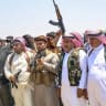A new batch of Arab tribesmen, estimated in the thousands, departs from Idlib and its surrounding countryside toward the southern city of Sweida, Syria, on July 18, 2025.