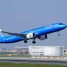 An Airbus A321-271NX (EI-HXA) from ITA Airways takes off as it passes in front of kerosene tanks on March 21, 2026, in Brussels-Zaventem Airport, Belgium.