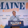 Troy Jackson, who is expected to be the presumptive Democratic nominee, speaks before the Maine Democratic delegates as they gather for their party's nominating convention to select a US Senate nominee to replace Graham Platner on the ballot in November on July 25, 2026, in Bangor, Maine. 