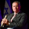 Ukraine's ambassador to Israel, Yevgen Korniychuk speaks during a confrence of Democrat TV in Jaffa, June 7, 2022.