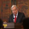 UN Secretary-General António Guterres addresses the media in Damascus, Syria.