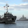 Navy ships of Iran and Azerbaijan move during an exercise between Iran and Azerbaijan in the Caspian Sea, Iran, in this picture obtained on November 4, 2024