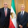 Iranian Crown Prince Reza Pahlavi (L) meets World Jewish Congress President Sylvan Adams in Paris, France, July 26, 2026.