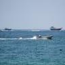 Vessels at the Strait of Hormuz, as seen from Musandam, Oman, July 26, 2026.