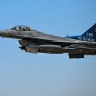 A US Air Force F-16 fighter jet takes off from a base in the Middle East, July 23, 2026.