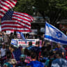 People attend a rally organised by "End Jew Hatred" in opposition to New York City Mayor Zohran Mamdani in New York City, US, July 26, 2026.