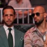 Andrew Tate and Tristan Tate arrive before US President Donald Trump to attend UFC 327 at Kaseya Center, Miami, US, April 11, 2026. 