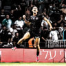 HAPOEL HAIFA midfielder Yaad Gonen celebrates his opening goal in the dramatic 3-2 derby victory over Maccabi Haifa in Toto Cup group stage action.
