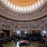 Barry C. Black, chaplain of the U.S. Senate, speaks during a Congressional Tribute to late U.S. Senator Lindsey Graham (R-SC) at the Rotunda of the U.S. Capitol in Washington, DC, US, July 28, 2026.