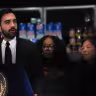 New York City Mayor Zohran Mamdani makes an announcement at a food distribution center in Brooklyn on July 27, 2026 in New York City. 