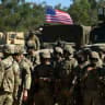 Soldiers from the United States gather together during the opening ceremony of Exercise Southern Jackeroo on May 29, 2026 in Townsville, Australia.